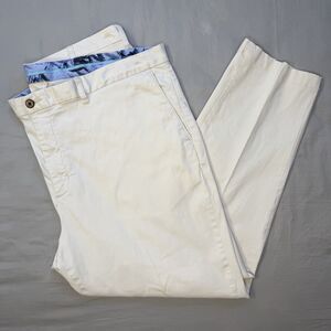Tommy Bahama Boracay Flat Front Pant 46 X 32 Ivory Cream Bleached Sand Chino